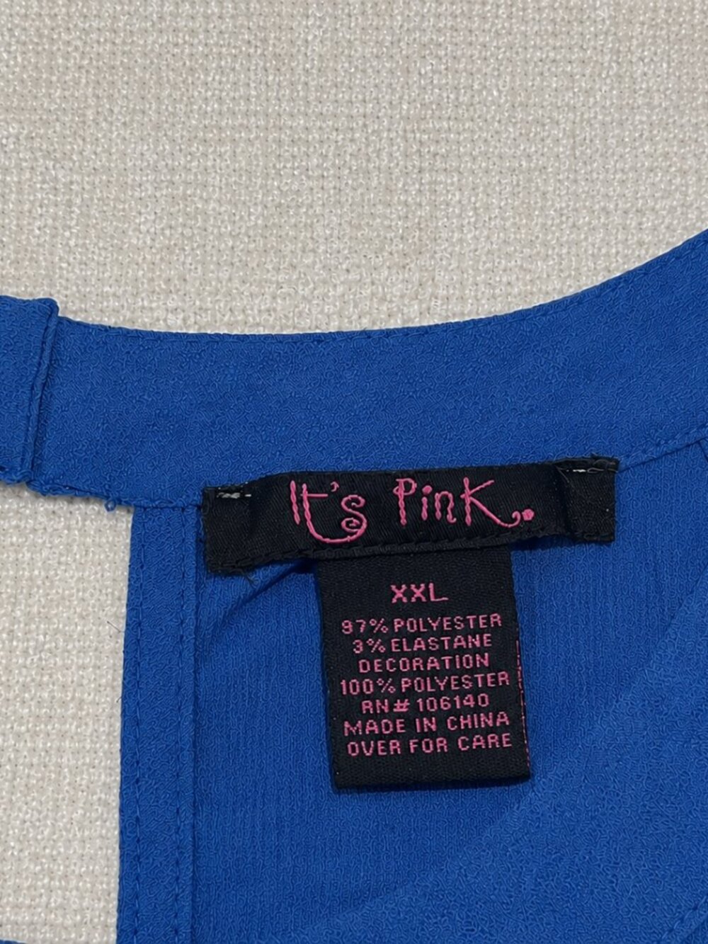 It's Pink XXL Blue Cold Shoulder Lace Trim Blouse NWT - Picture 3 of 5